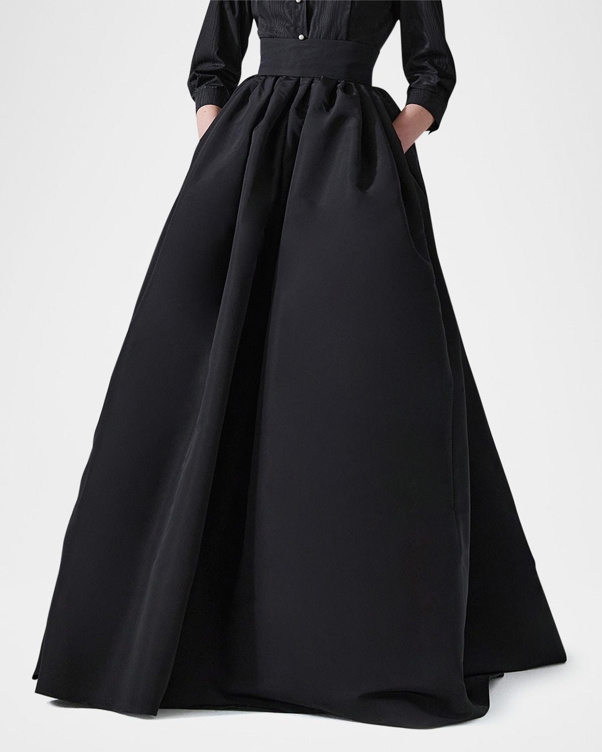 Pleated Silk Ball Skirt