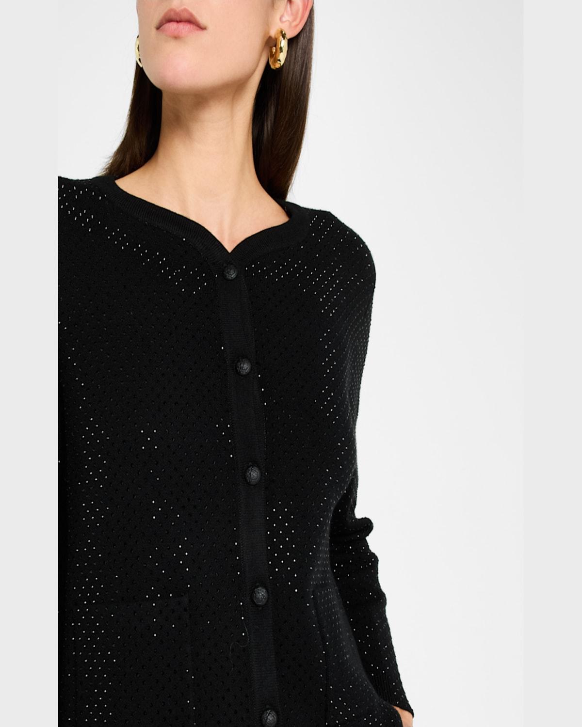 Lois Rhinestone Button-Down Sweater