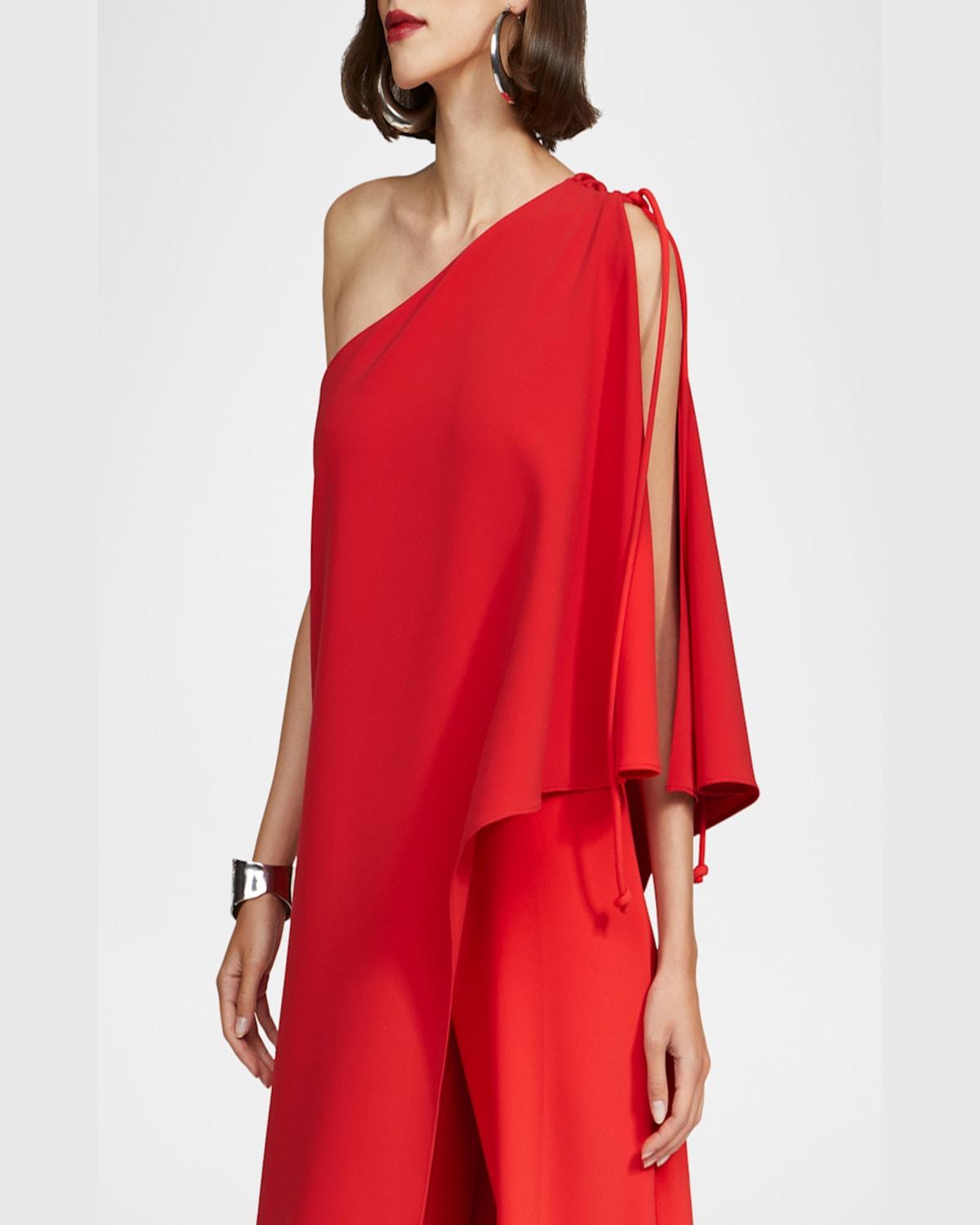 Ignacia Draped One-Shoulder Crepe Jumpsuit