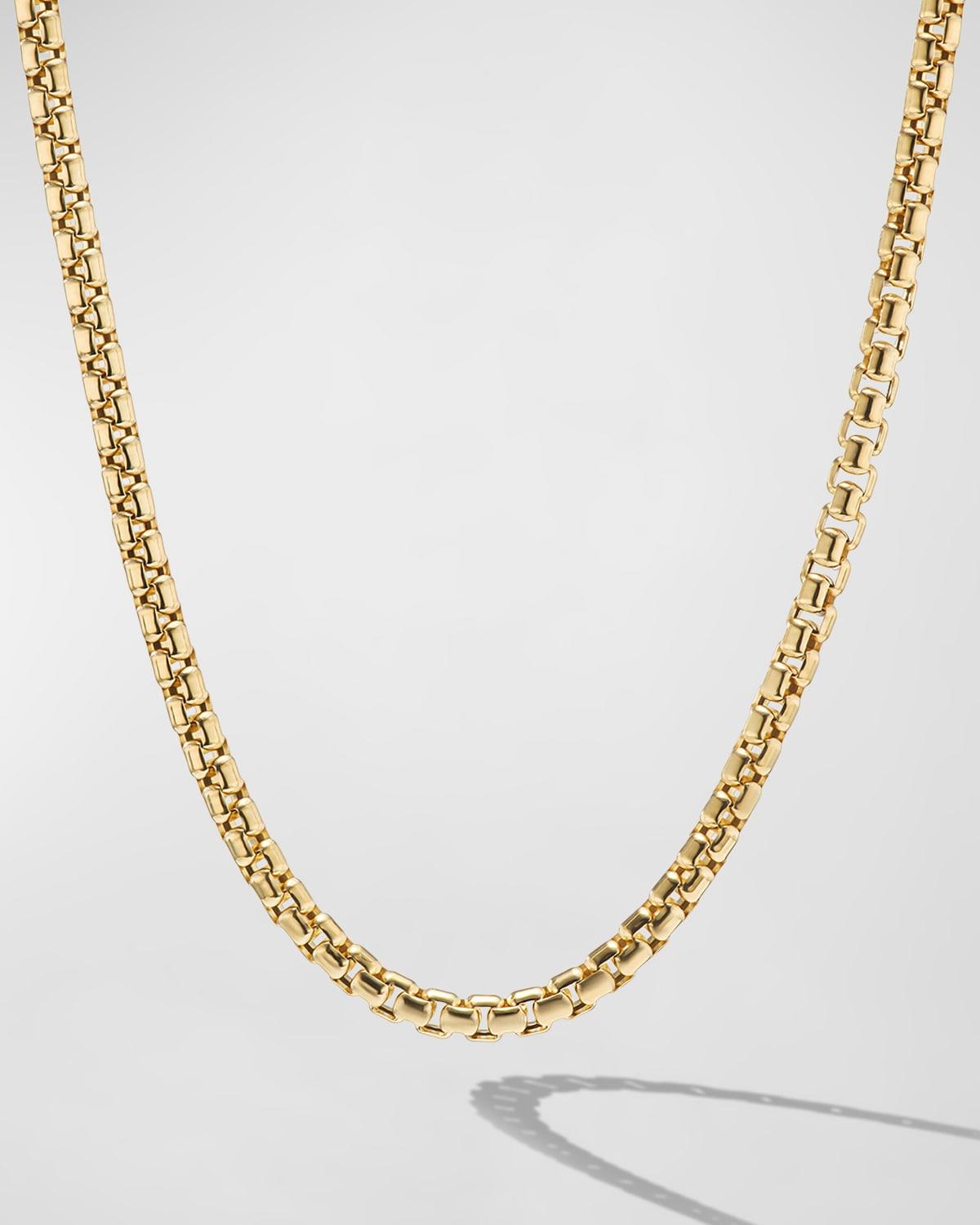 Men's Box Chain Necklace in 18K Gold, 2.7mm, 18"L