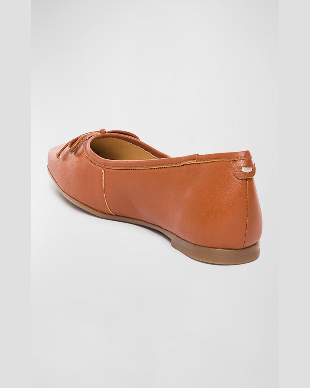 Gwynn Leather Bow Ballerina Flats