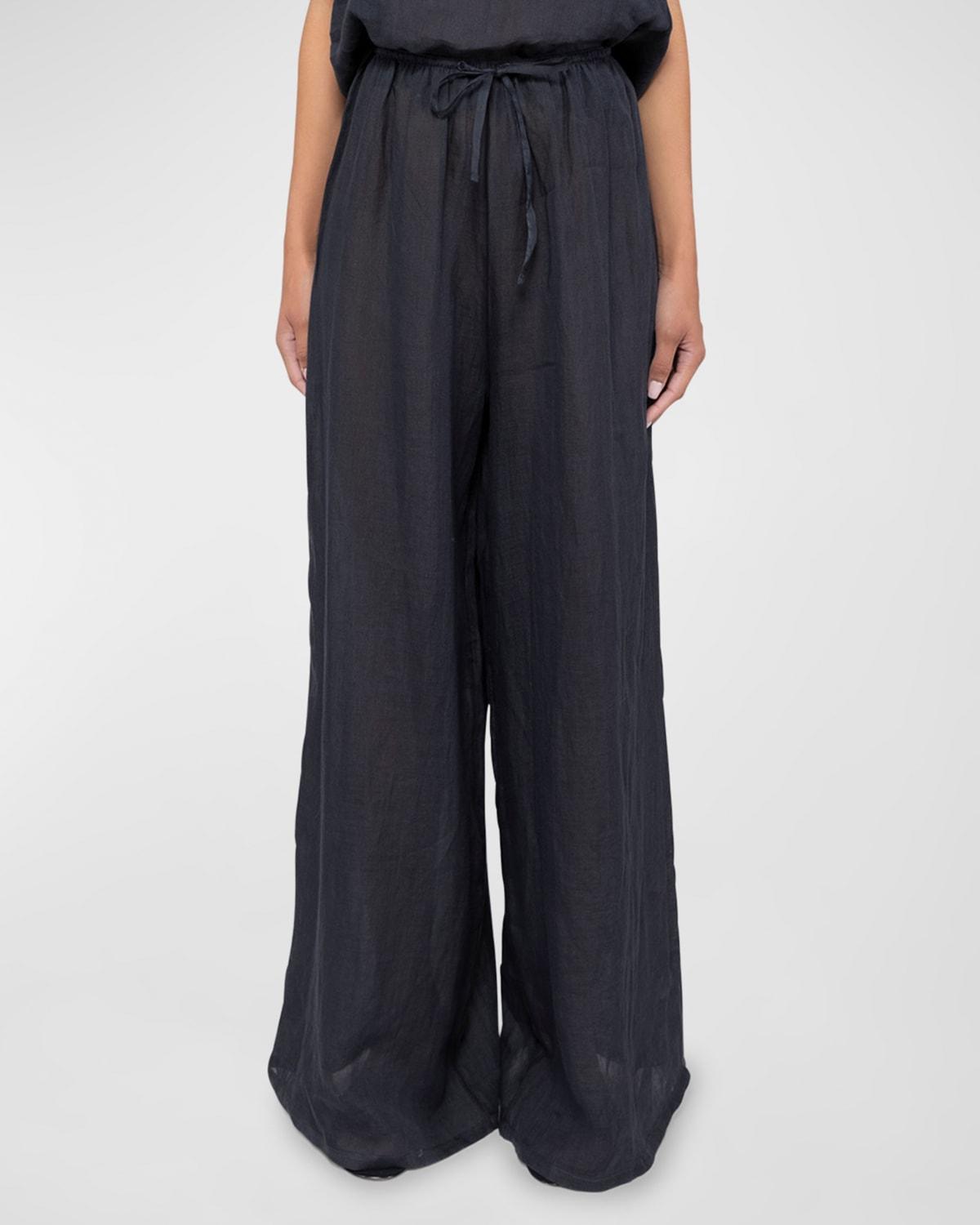 Niko Drawstring Wide-Leg Pants 