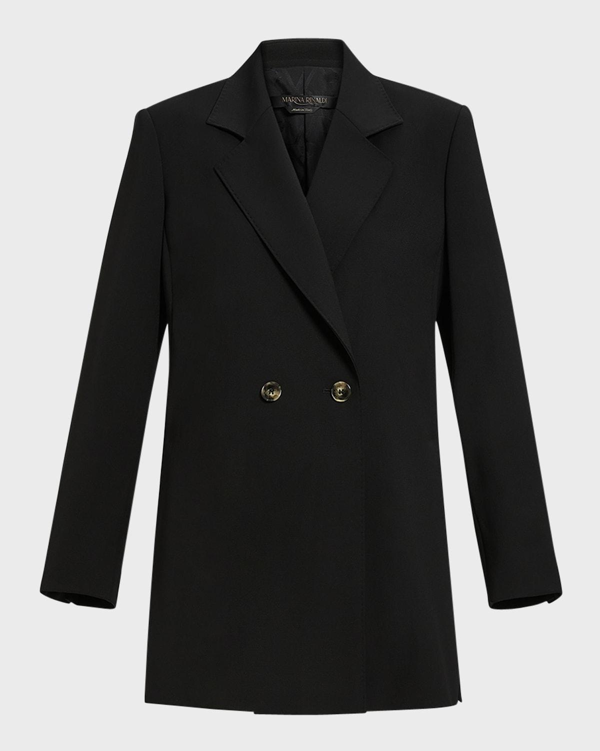 Plus Size Zaino Side-Slit Virgin Wool Coat