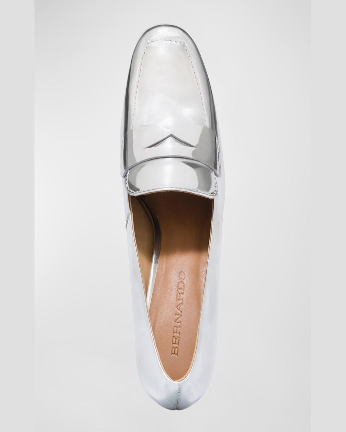 Nessa Metallic Heeled Penny Loafers