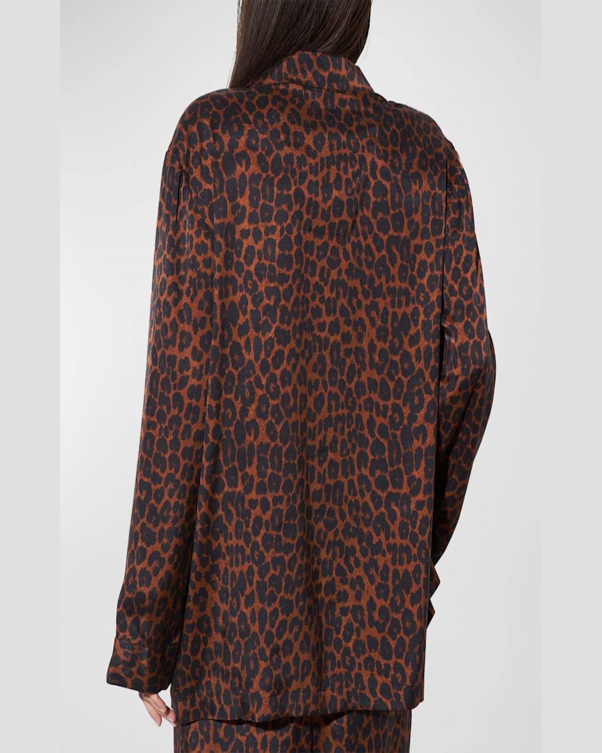 Iris Leopard-Print Button-Front Shirt