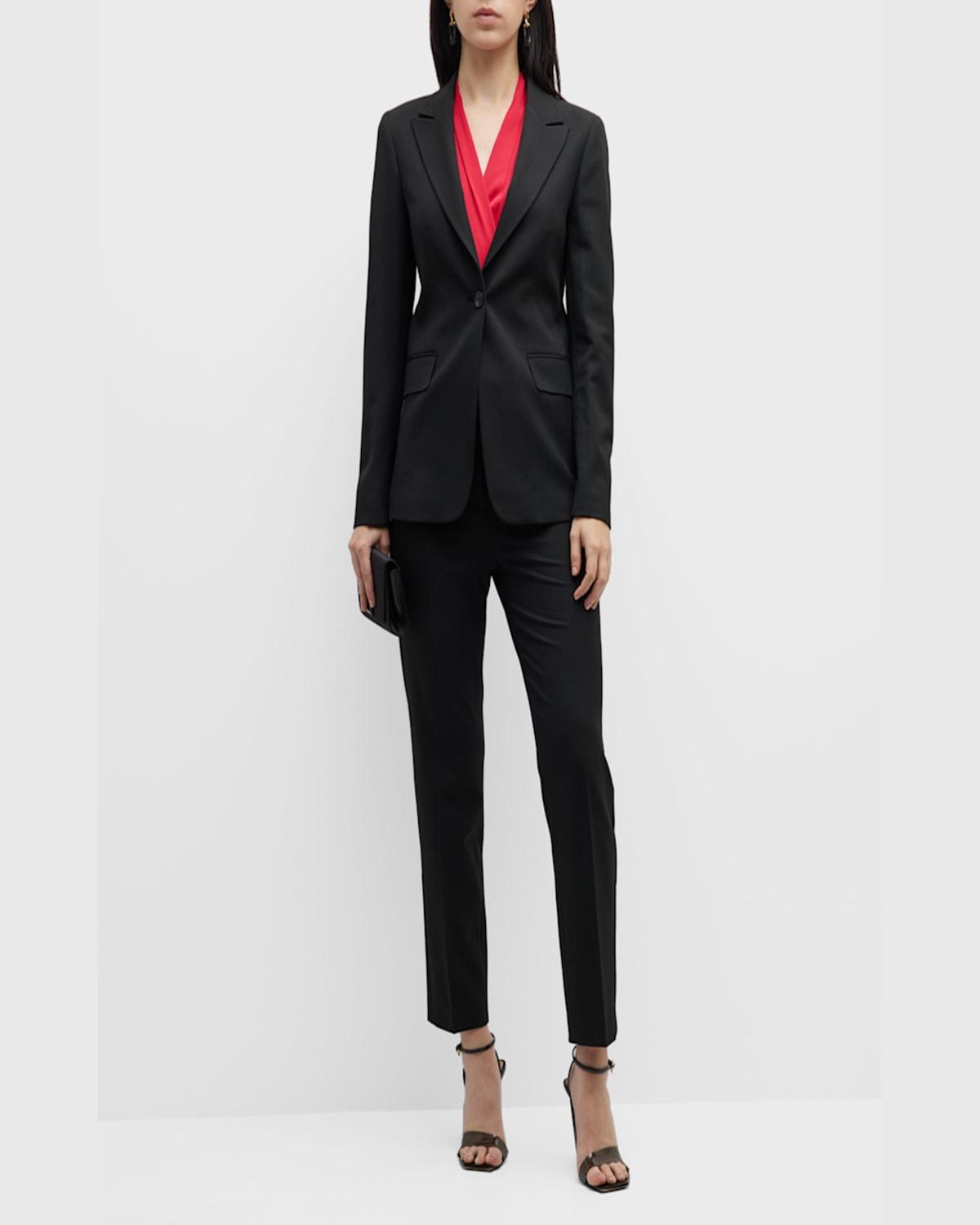 Melinda Peak-Lapel Cutaway Jacket