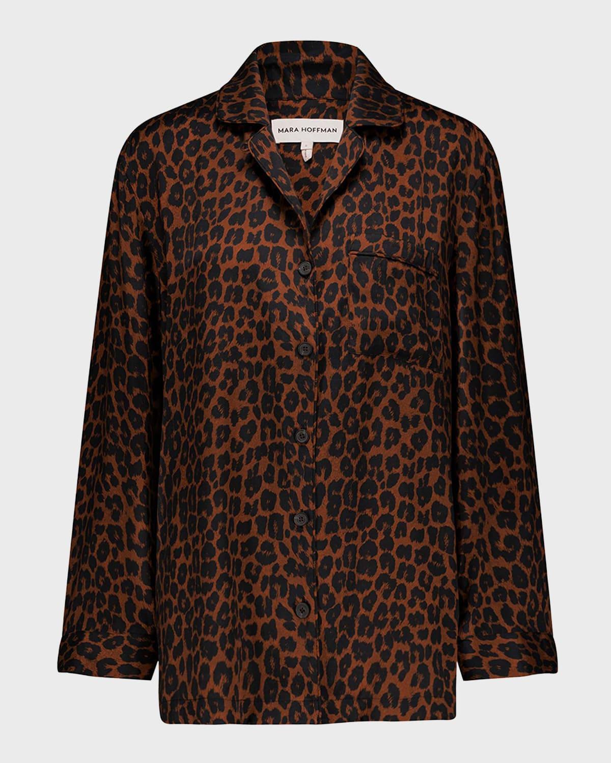 Iris Leopard-Print Button-Front Shirt