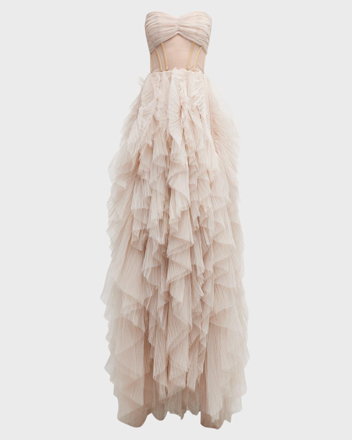 Abby Strapless Ruffle Gown