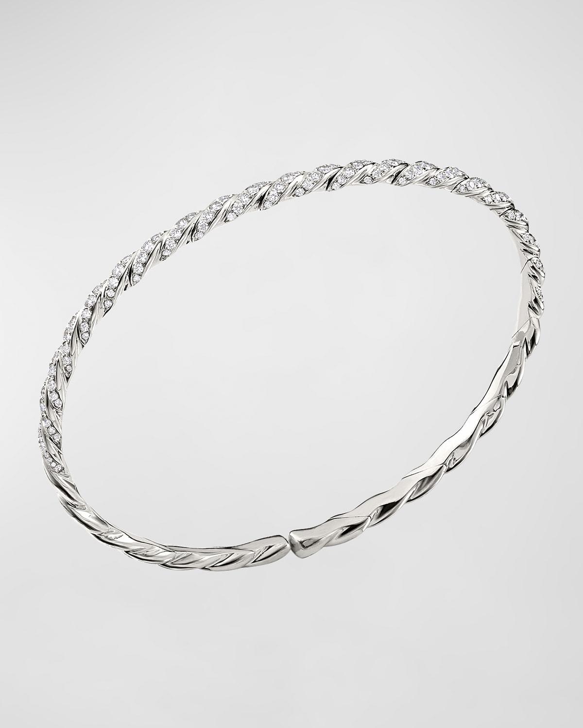 3.4mm Paveflex 18K White Gold Bracelet with Diamonds