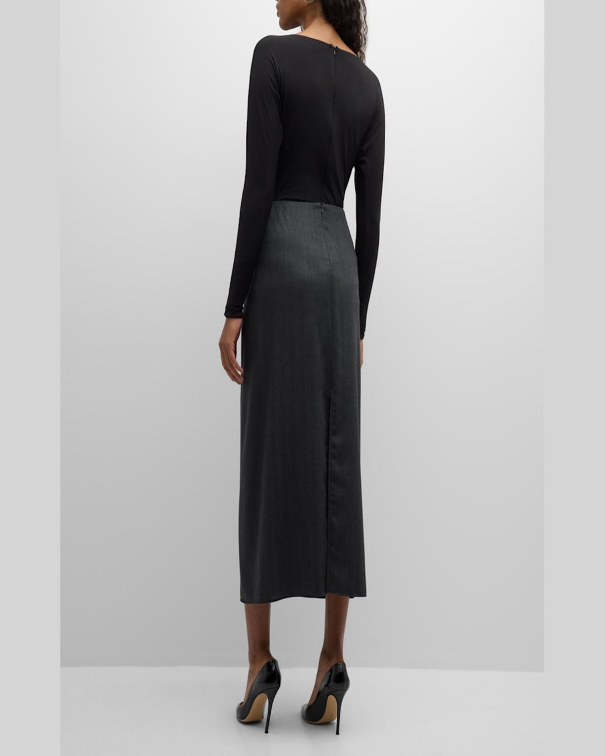 Remote2 Draped Straight Midi Skirt