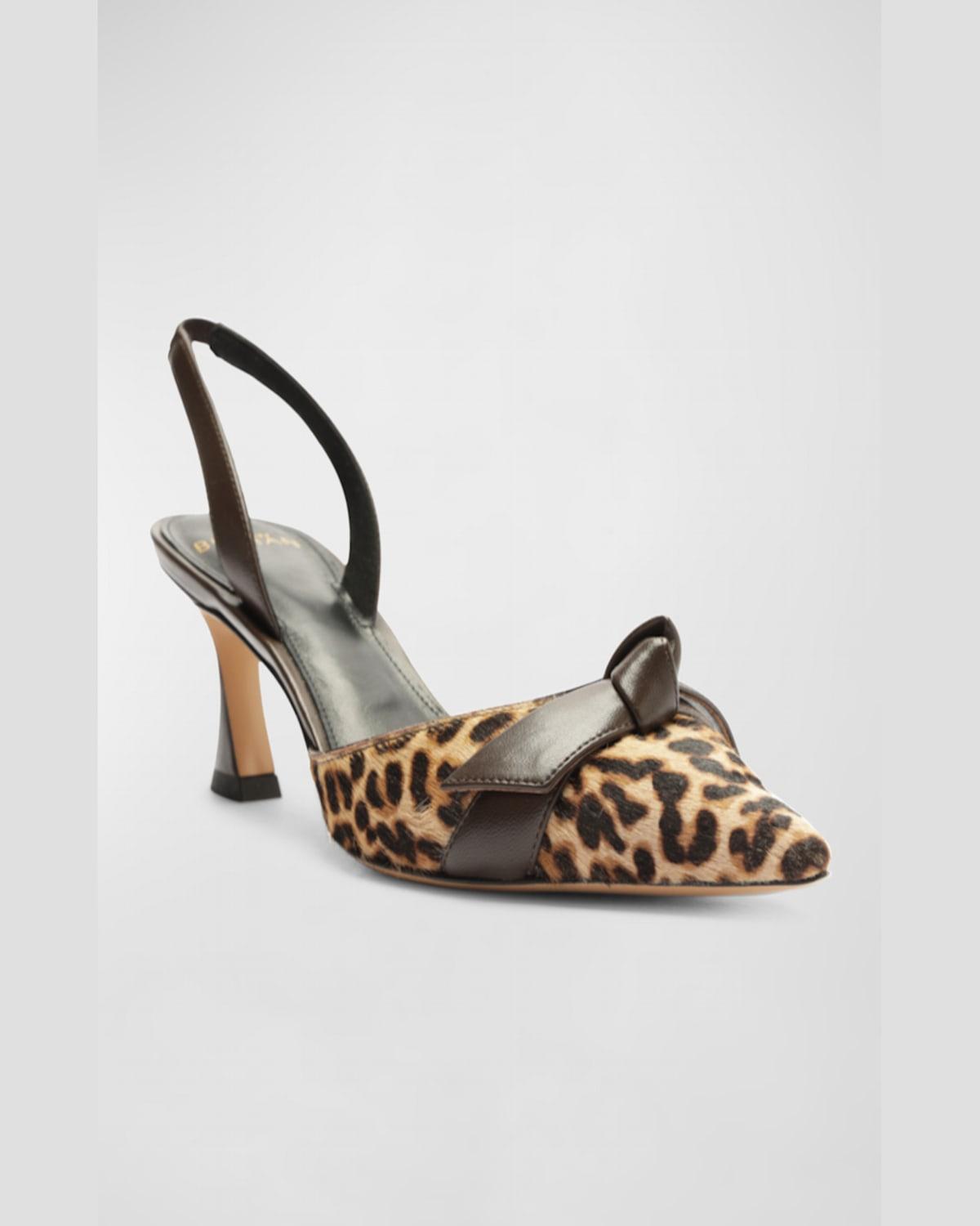 Clarita Bell Leopard Bow Halter Pumps