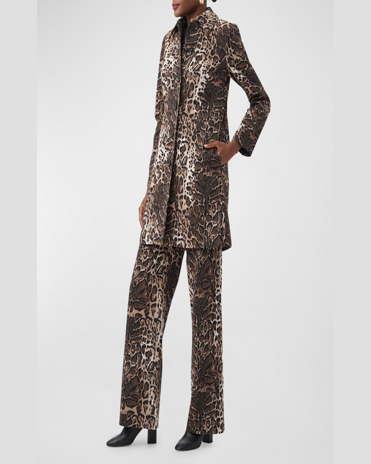 Asher 2 Buttoned Animal-Print Coat