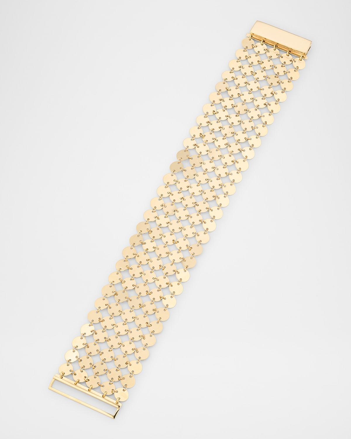 14K Yellow Gold Laser Mega Chainmail 5-Row Bracelet