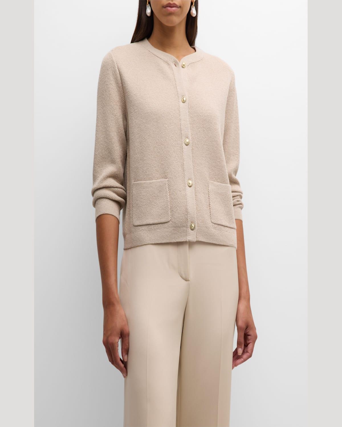 Meri Shimmer Button-Down Sweater