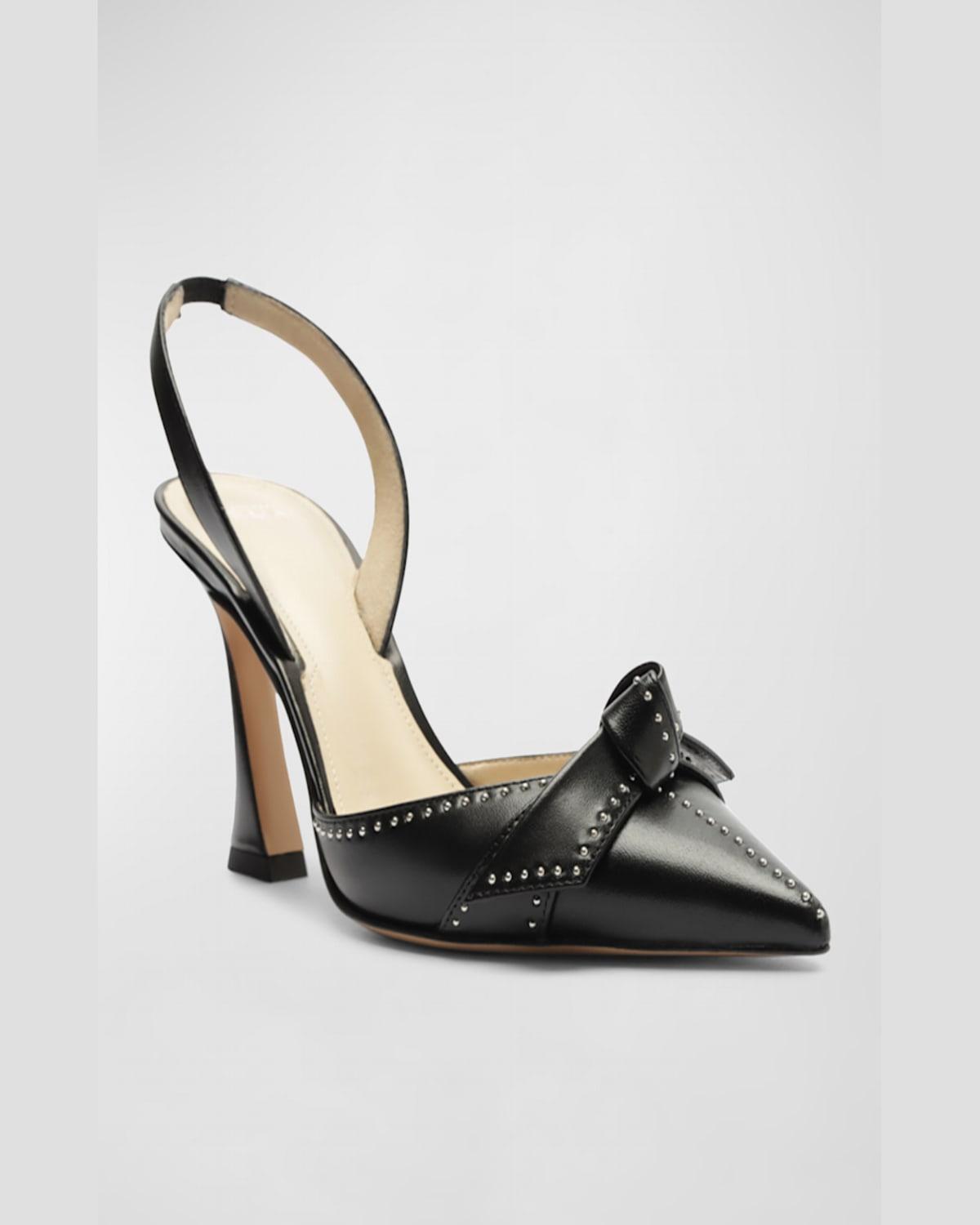 Clarita Bell Leather Stud Halter Pumps