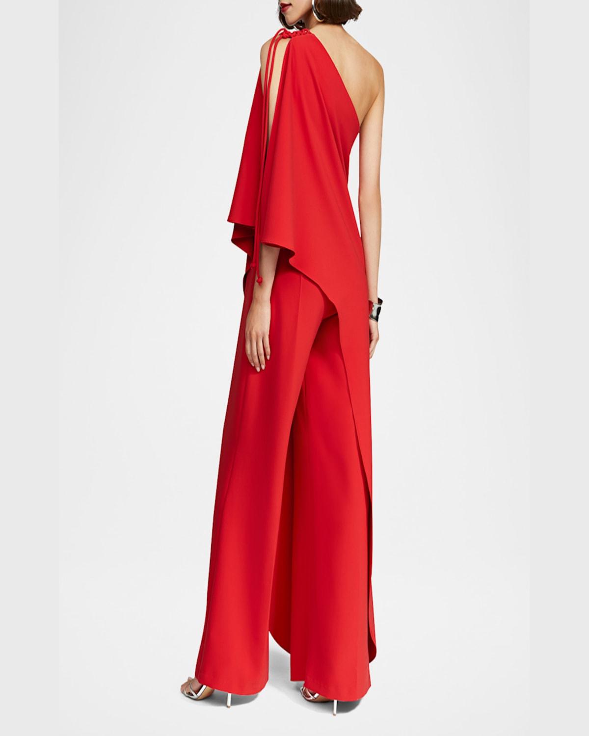 Ignacia Draped One-Shoulder Crepe Jumpsuit