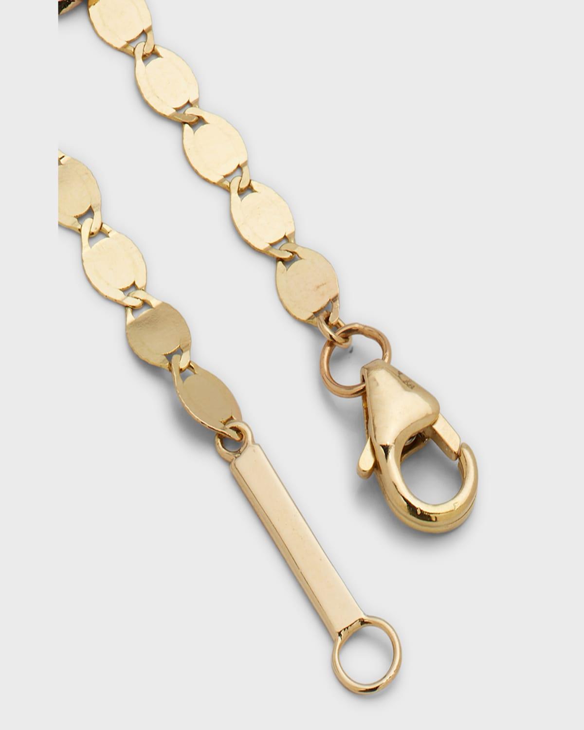 14K Yellow Gold Single Flawless Nude Link Bracelet