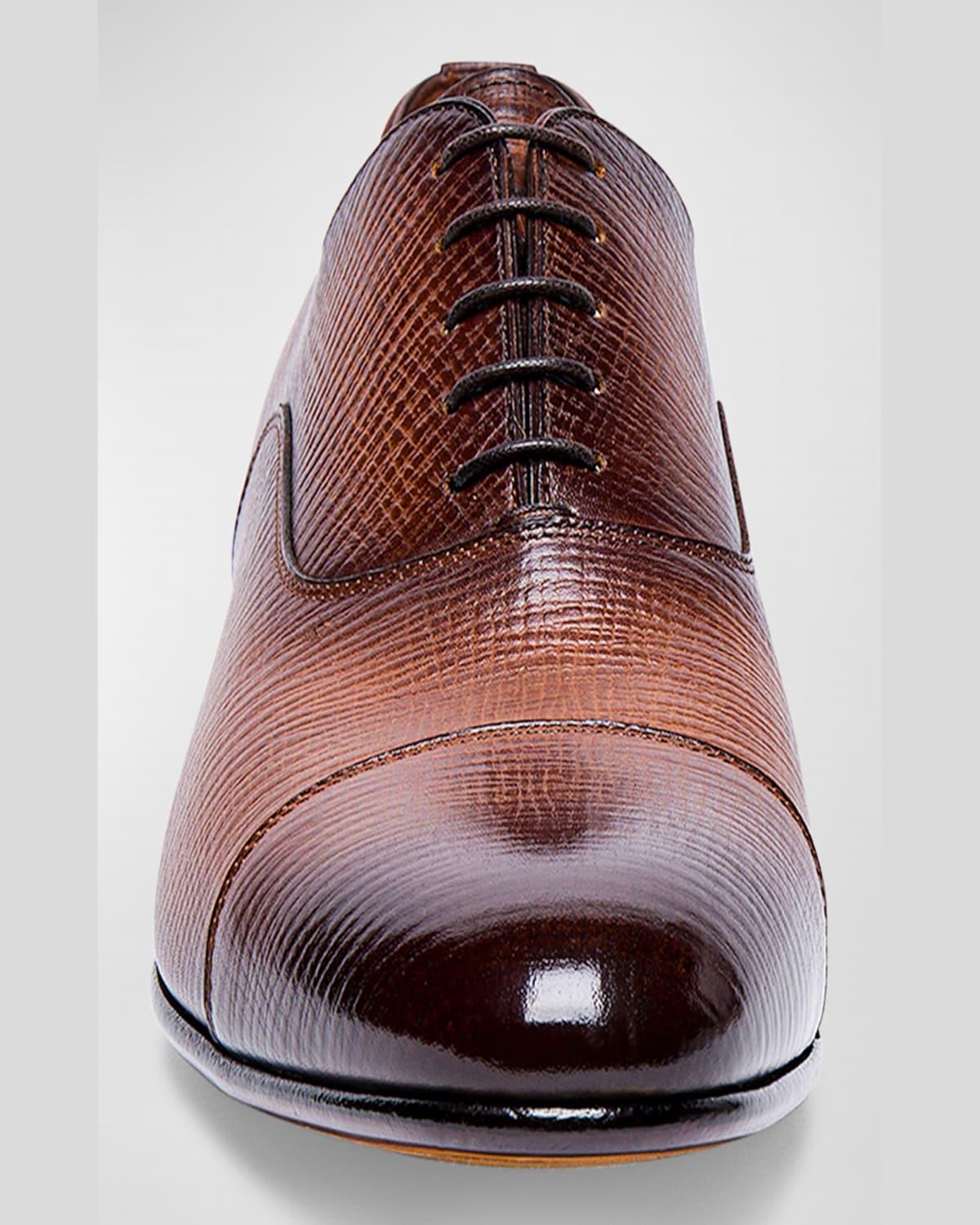 Men's Darian Textured Leather Oxfords