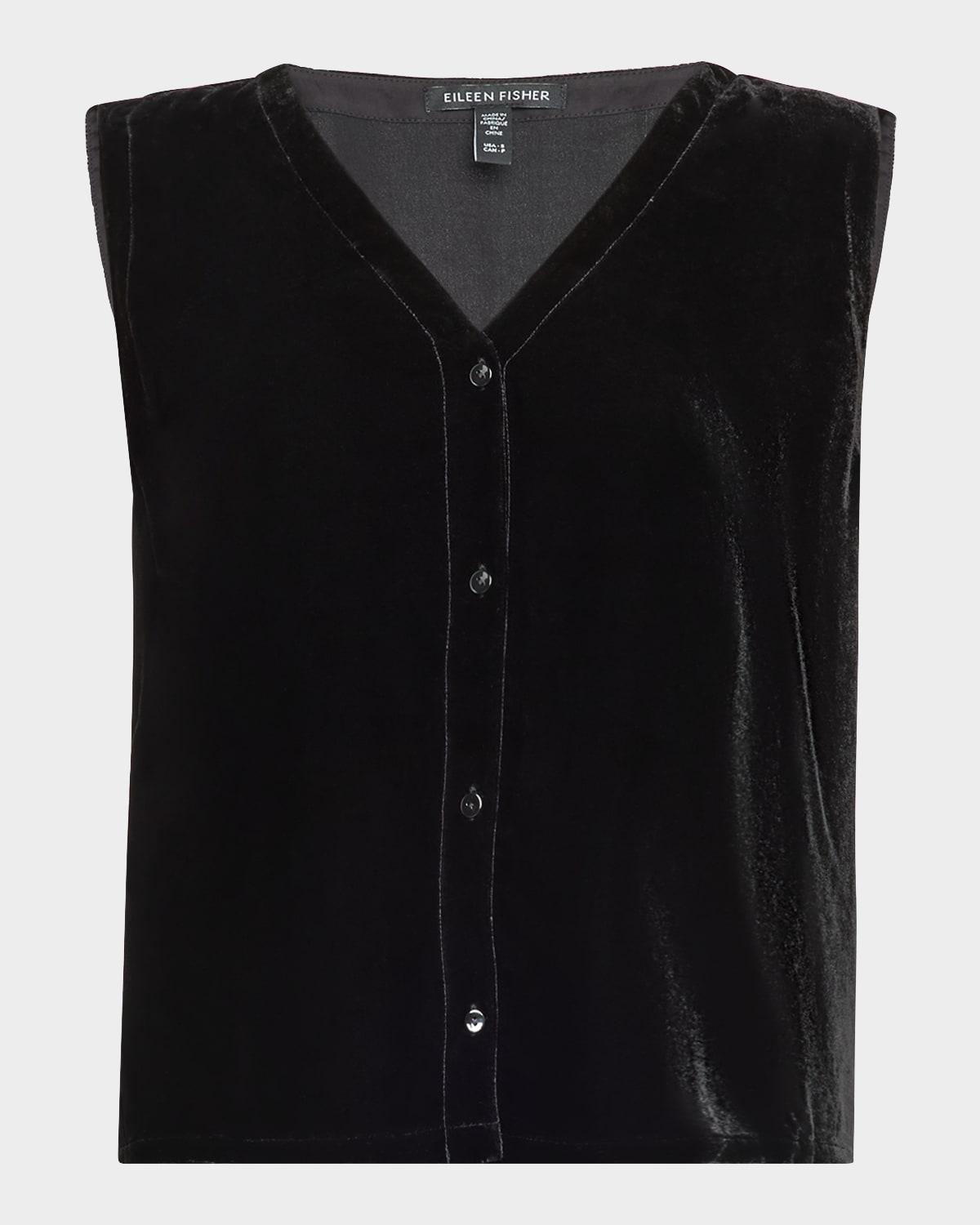 Tie-Back Velvet Vest