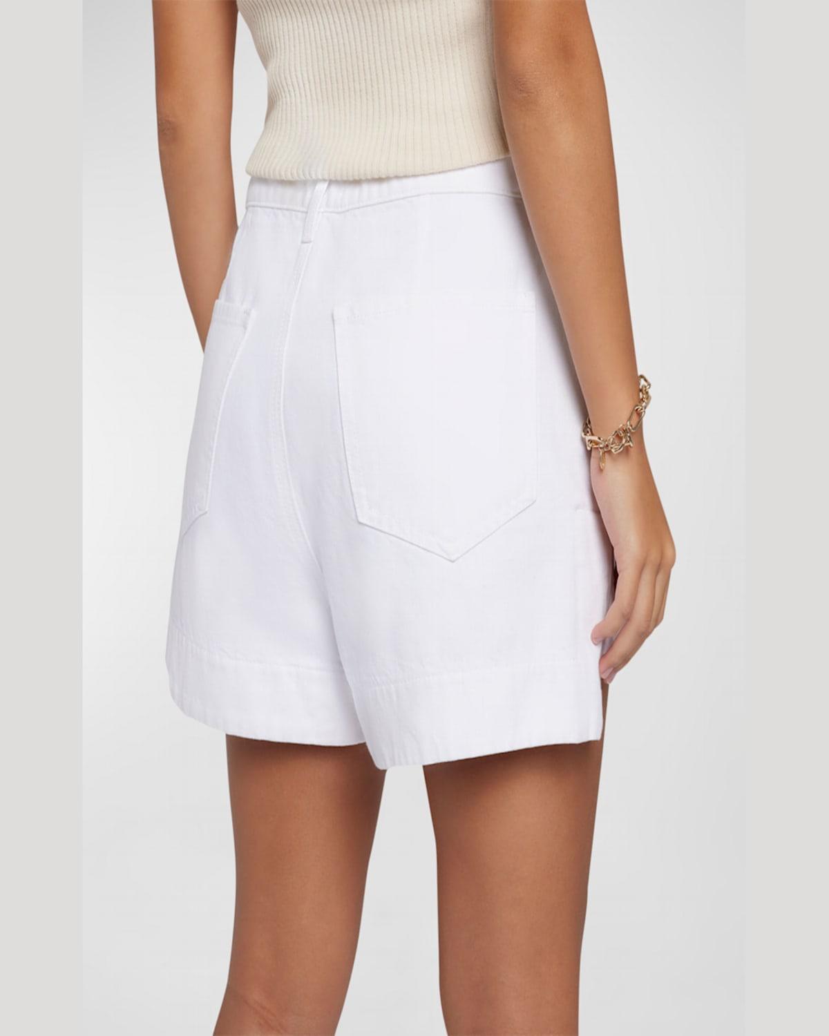 Tailored Slouchy Denim Shorts