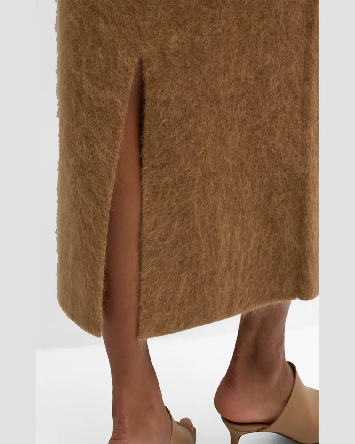 Estille Straight Fuzzy Knit Midi Skirt