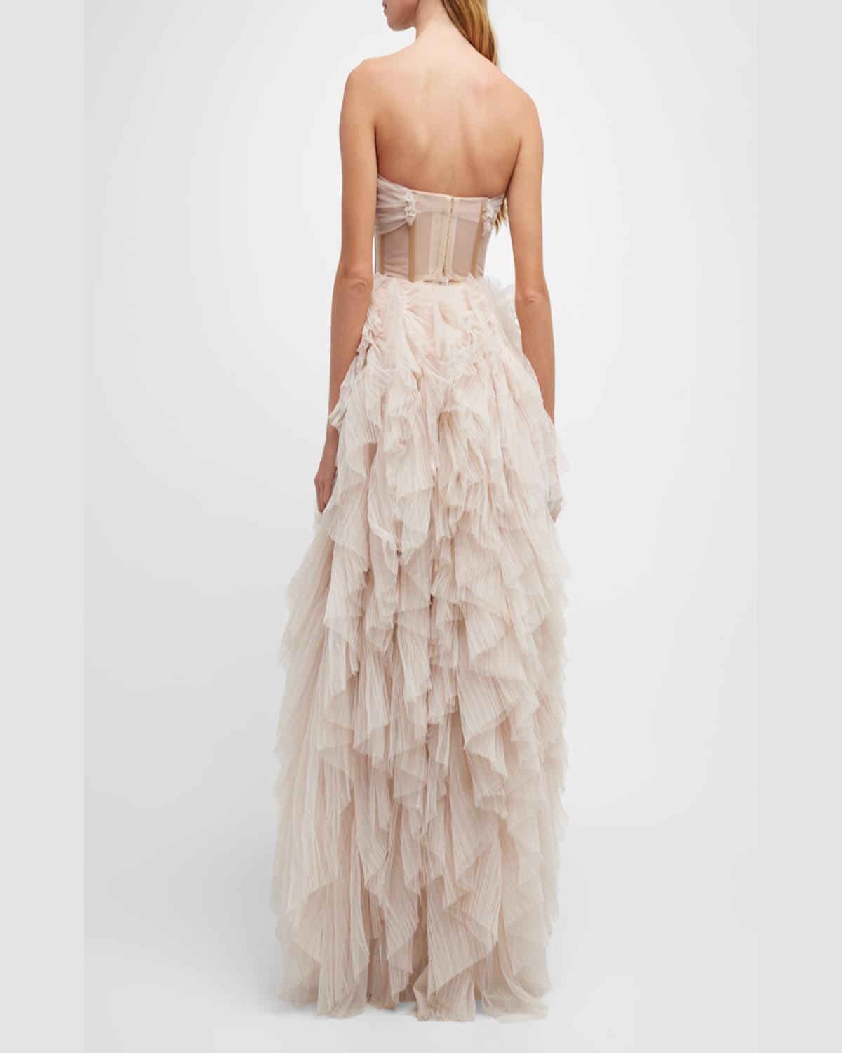 Abby Strapless Ruffle Gown