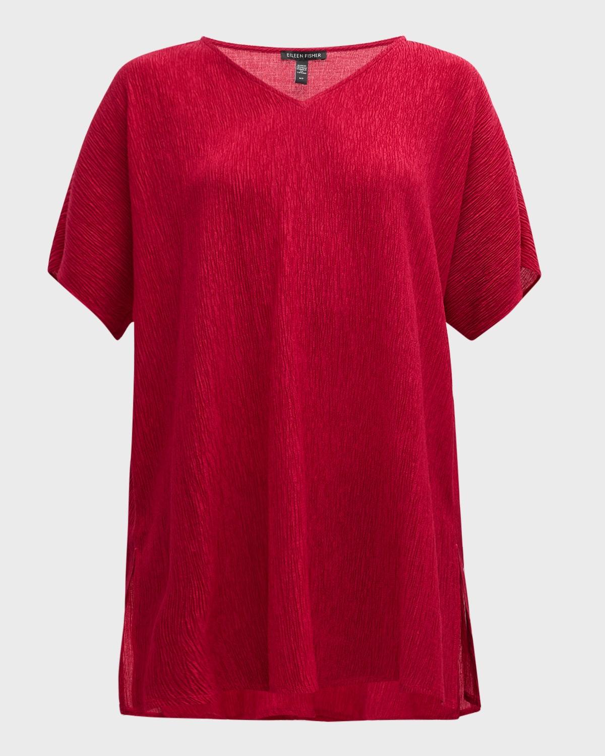 Crinkled Dolman-Sleeve Tunic