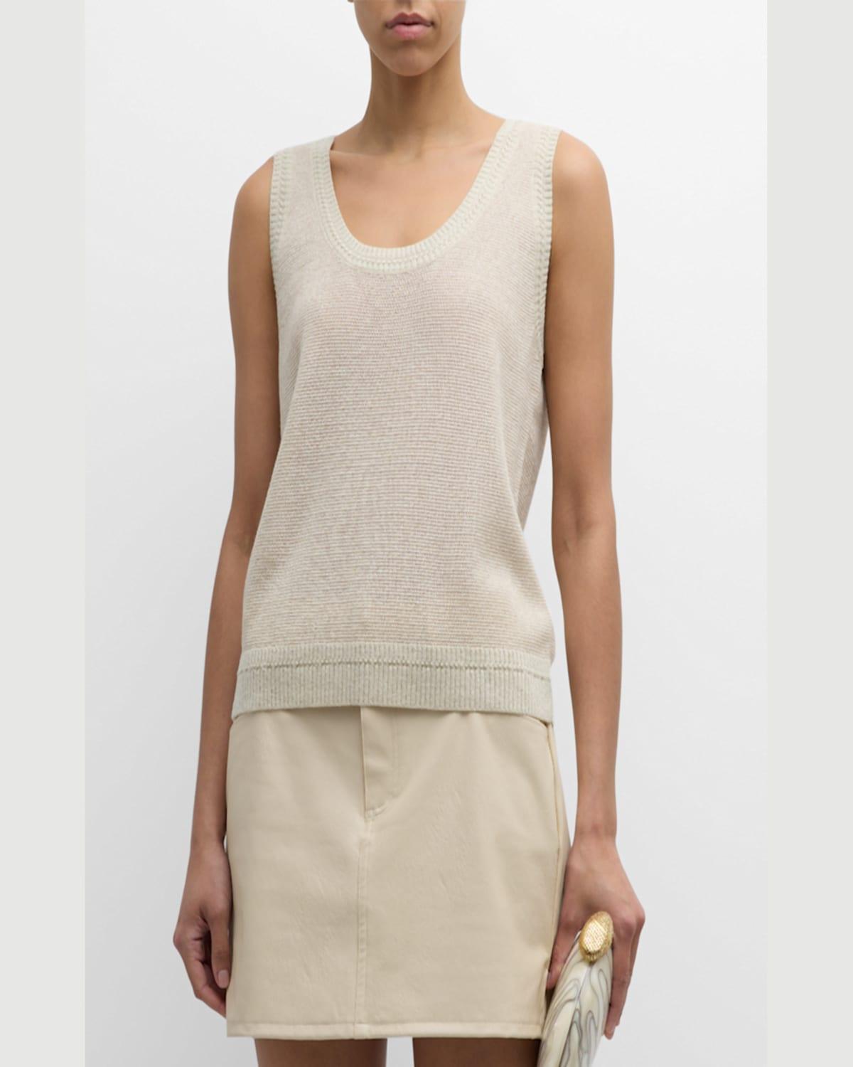 Heidi Sleeveless Shimmer Knit Sweater