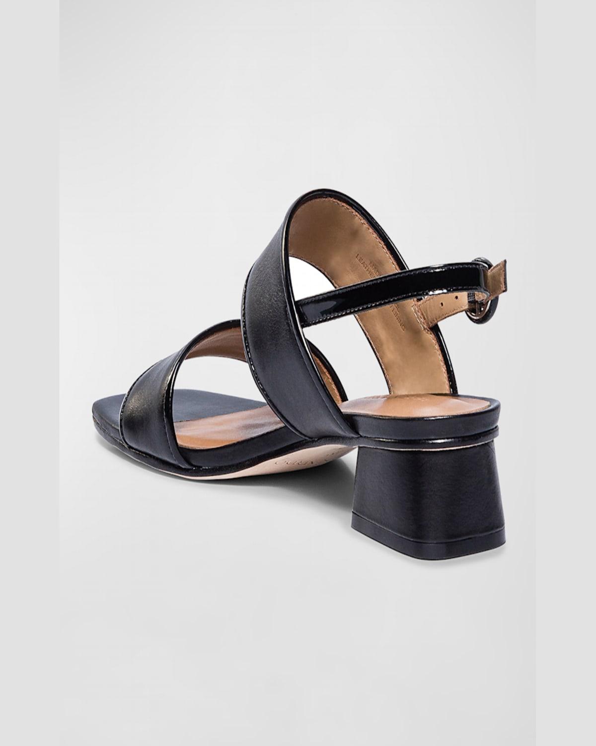 Leather Dual-Band Slingback Sandals