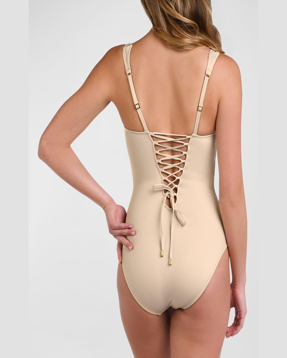 Luxe Square-Neck One-Piece Swimsuit 