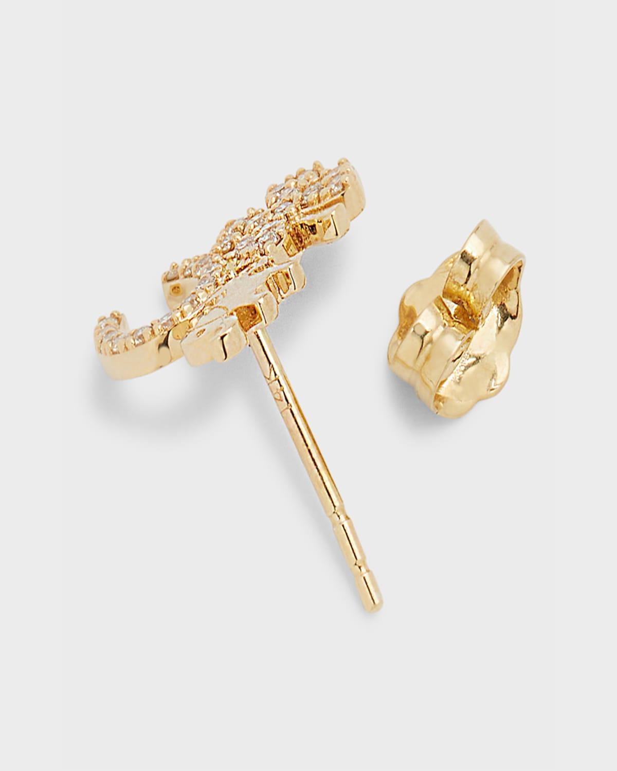 14k Gold Elephant Stud Earring with Diamonds