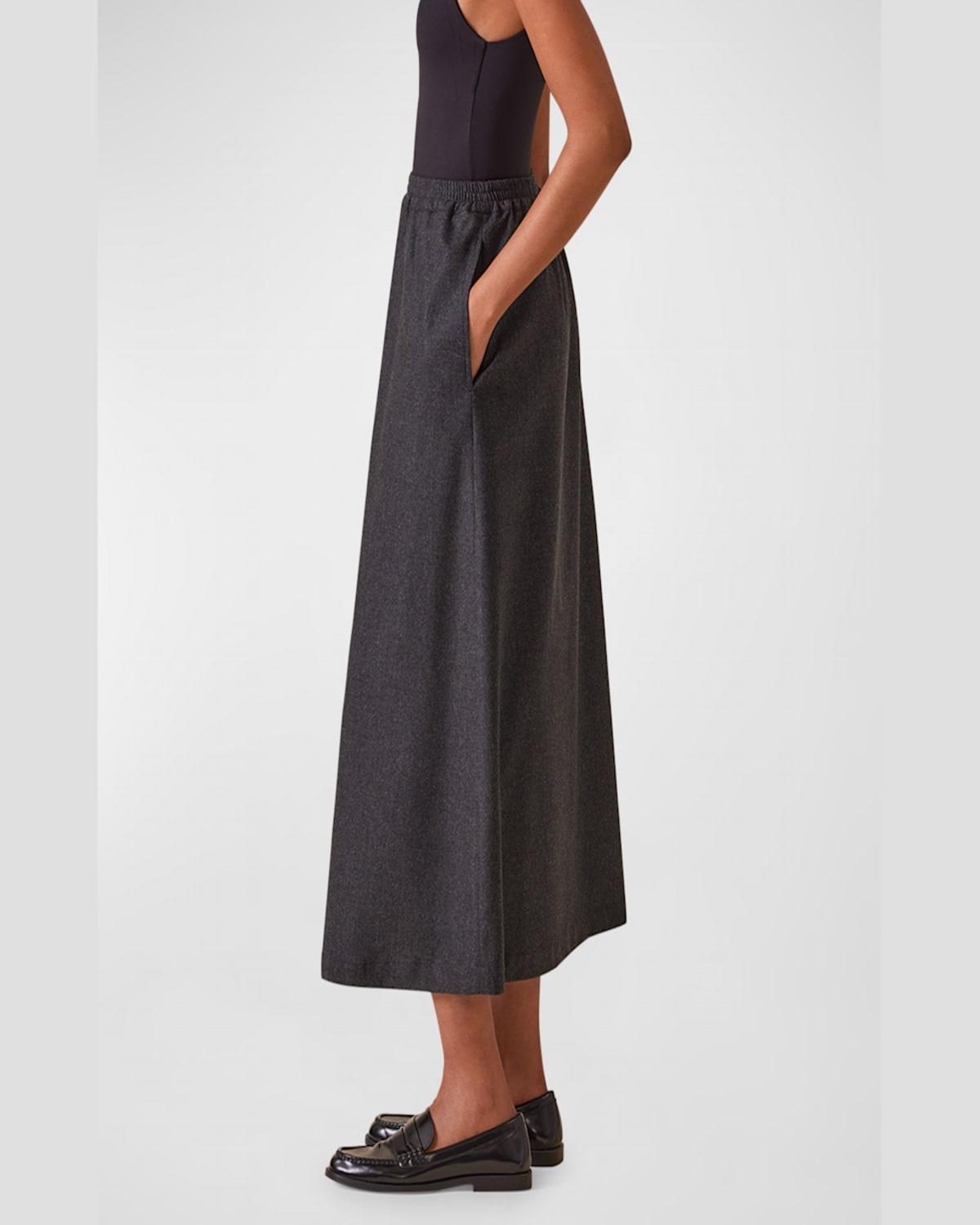 Cashmere-Blend A-Line Maxi Skirt