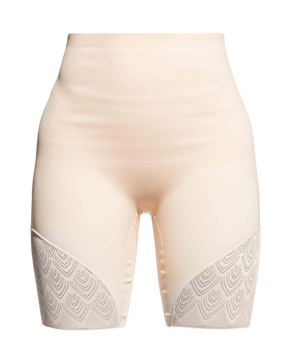 Microfiber & Lace High-Waist Thigh Shaper