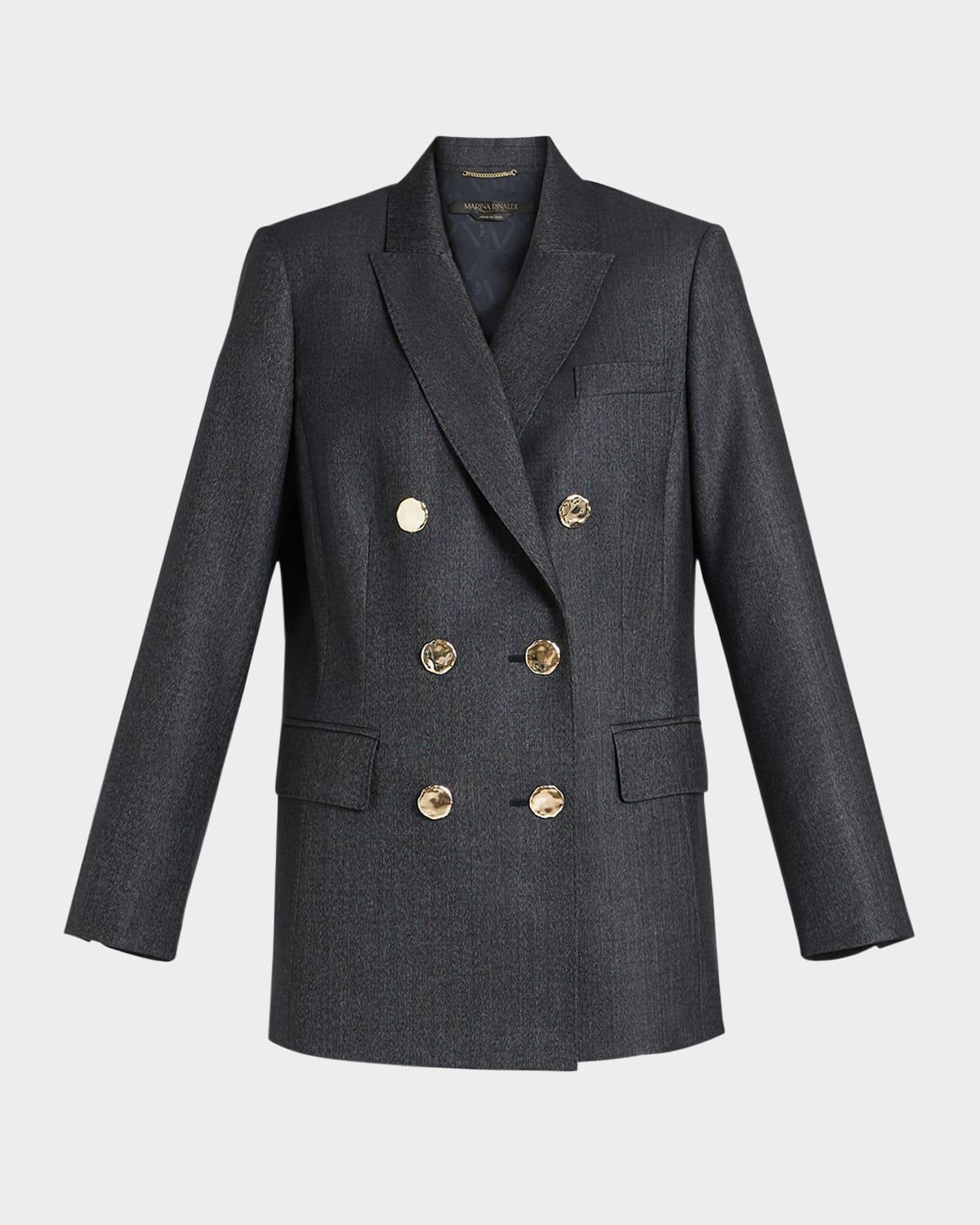 Plus Size Talpa Double-Breasted Wool Blazer