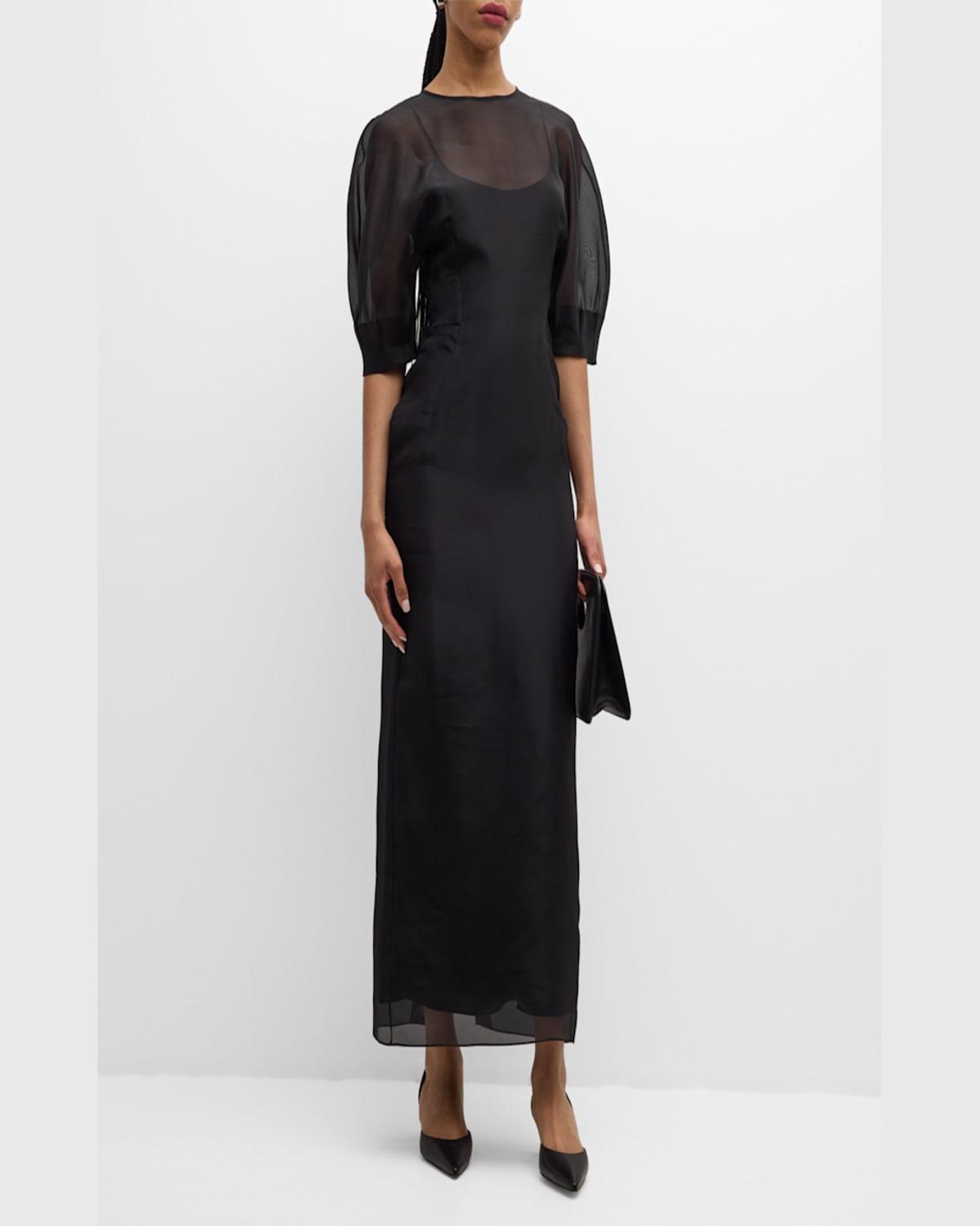 Coretta Sheer Organza Midi Dress