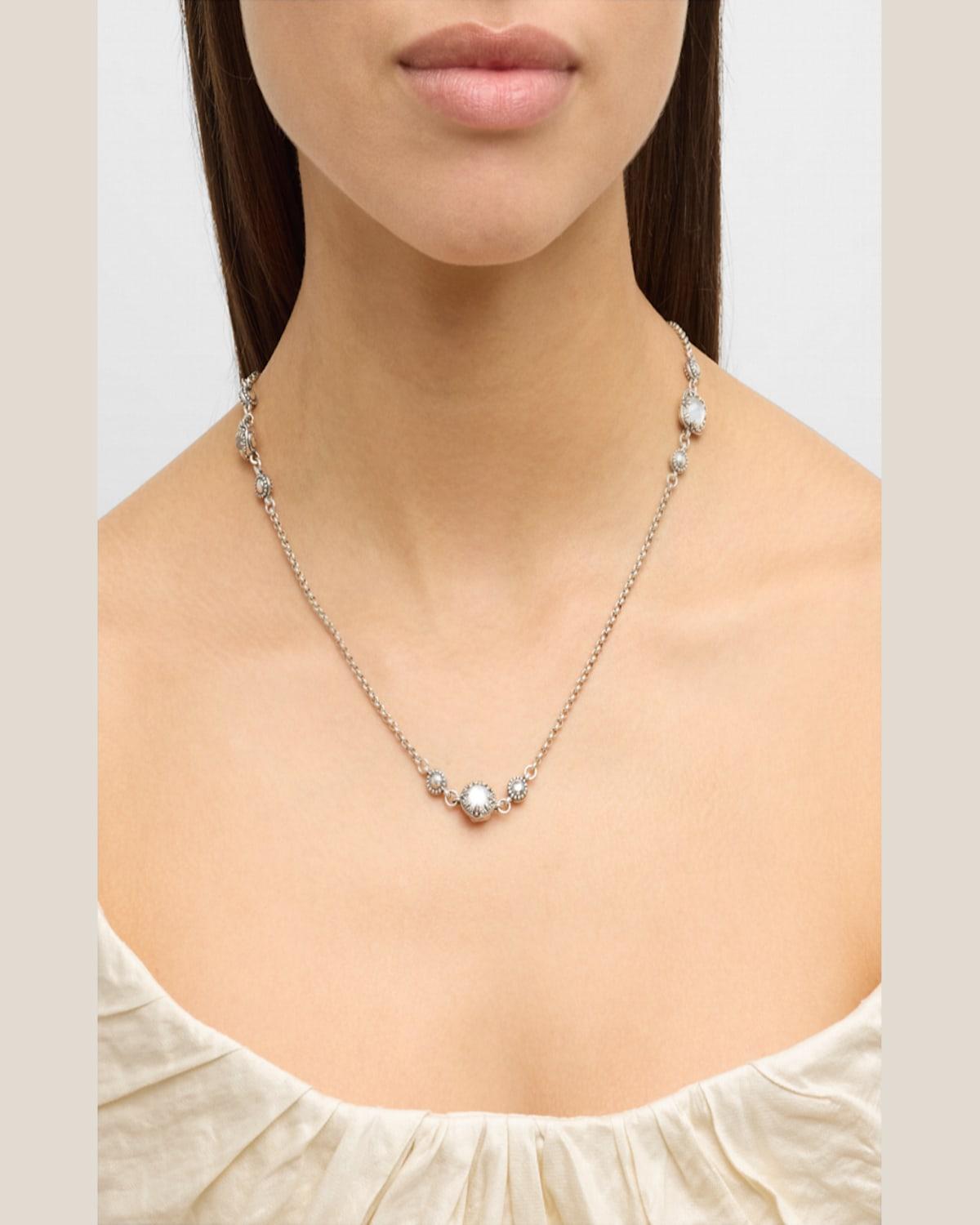 Gen K 2 Sterling Silver Mother-of-Pearl/Rock Crystal Necklace