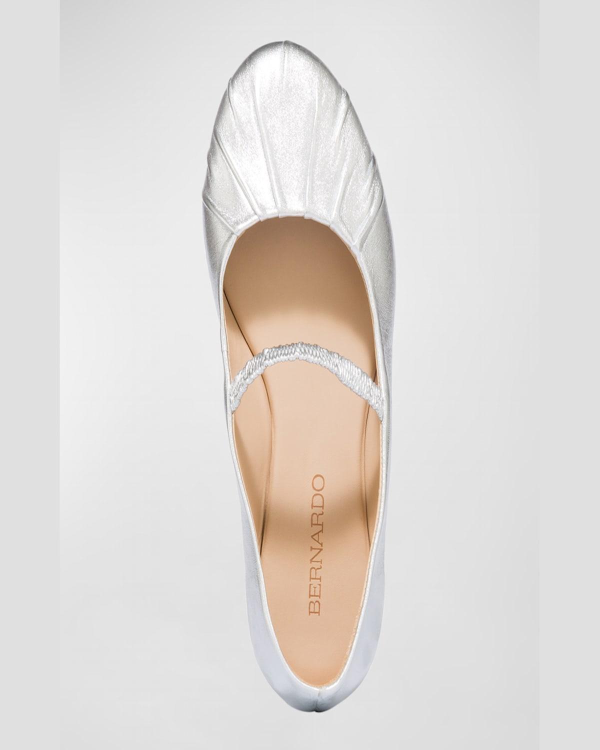 Savona Metallic Strap Ballerina Flats