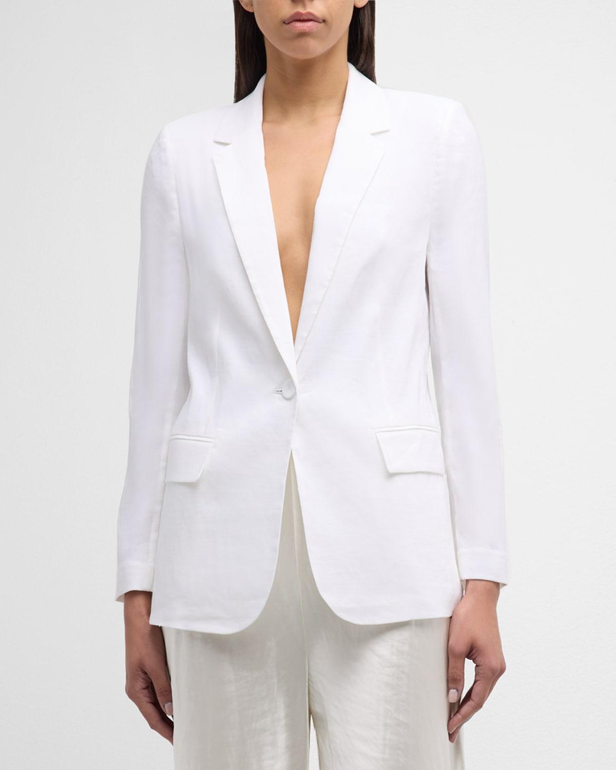 Bria Viscose Linen Cutaway Blazer Jacket