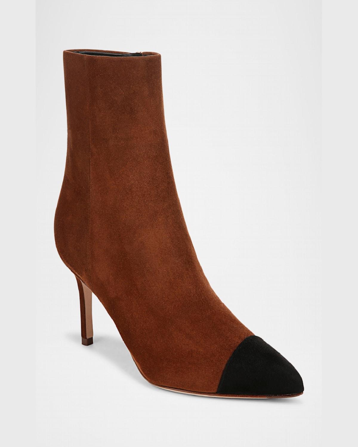 Lisa Bicolor Suede Ankle Booties