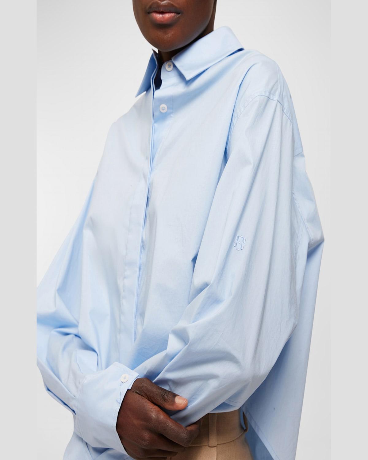 Renata Cropped Button-Front Cotton Shirt