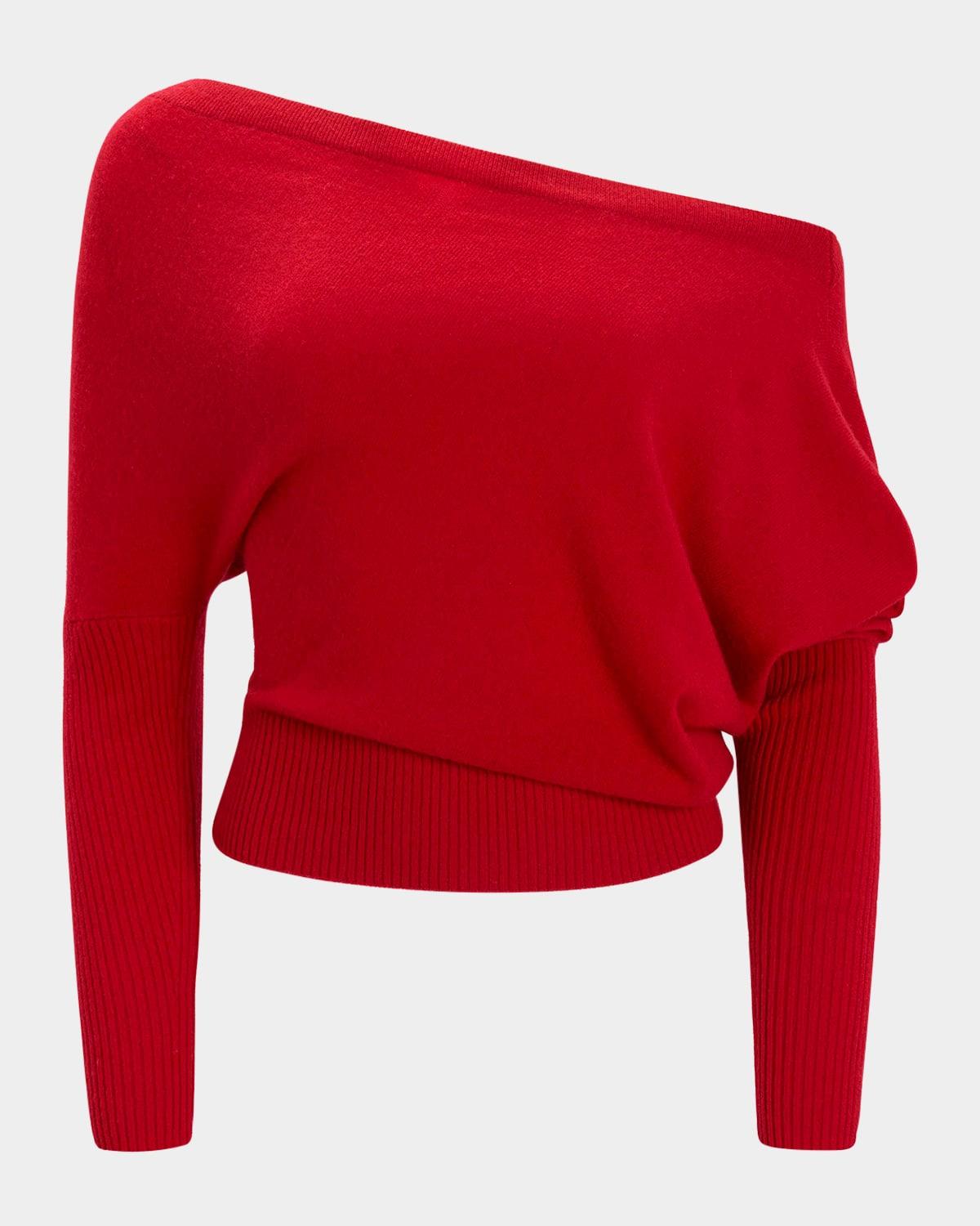 Paxi Off-The-Shoulder Cashmere Sweater