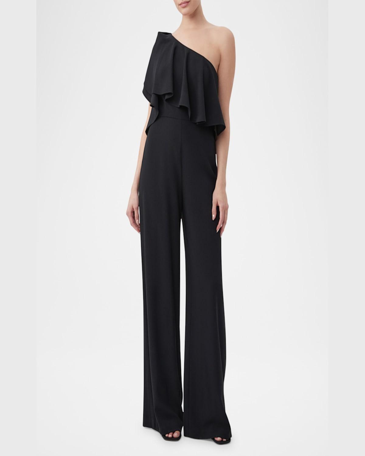 Royal One-Shoulder Ruffle Jumpsuit