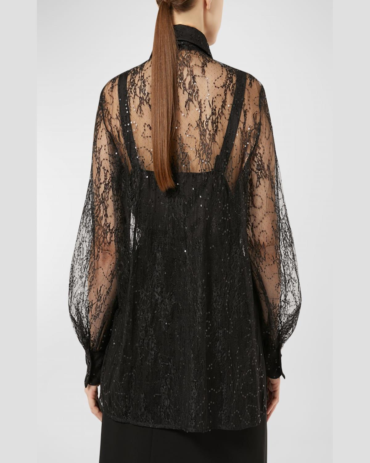 Plus Size Ideo Sequin Lace Blouse