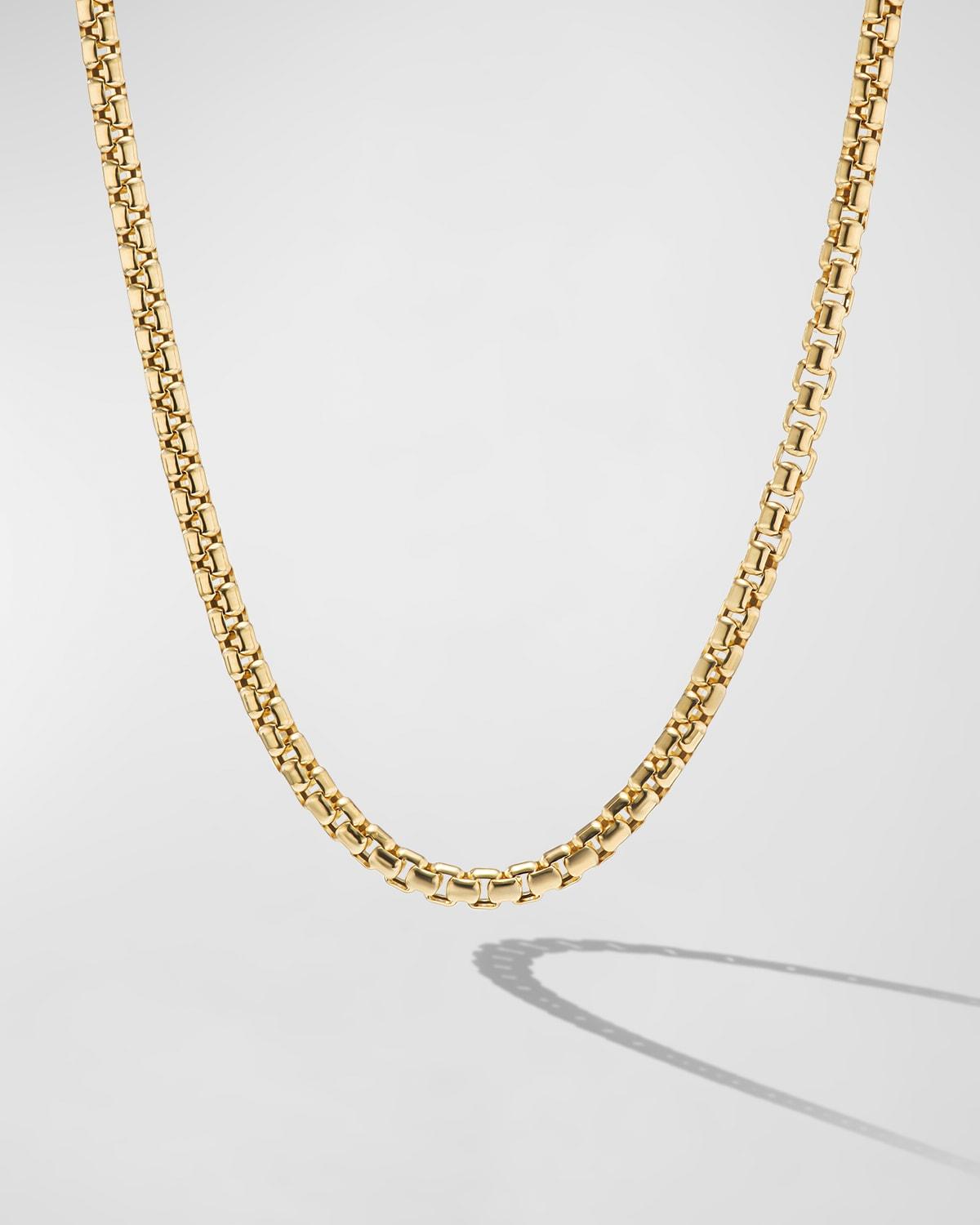 Men's Box Chain Necklace in 18K Gold, 2.7m, 24"L