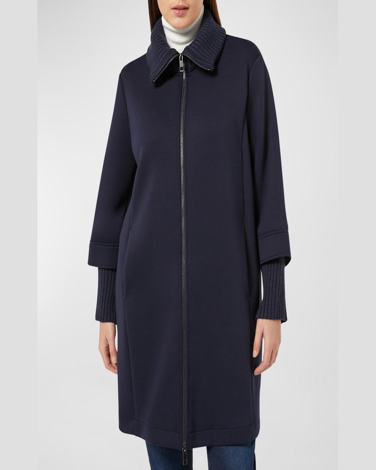 Plus Size Melfi Stand-Collar Jersey Coat