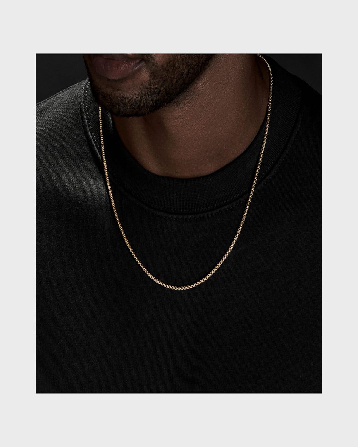 Men's Box Chain Necklace in 18K Gold, 2.7m, 26"L