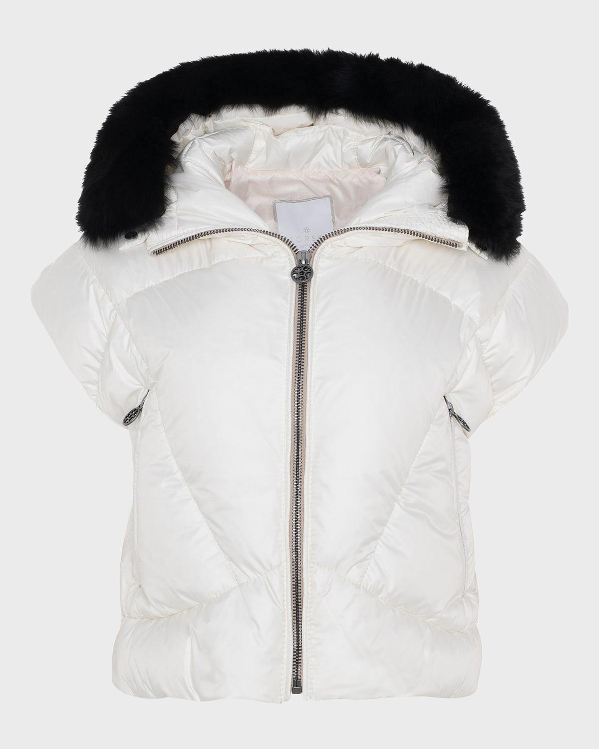 Apres-Ski Vest with Detachable Toscana Lamb Shearling Hood Trim