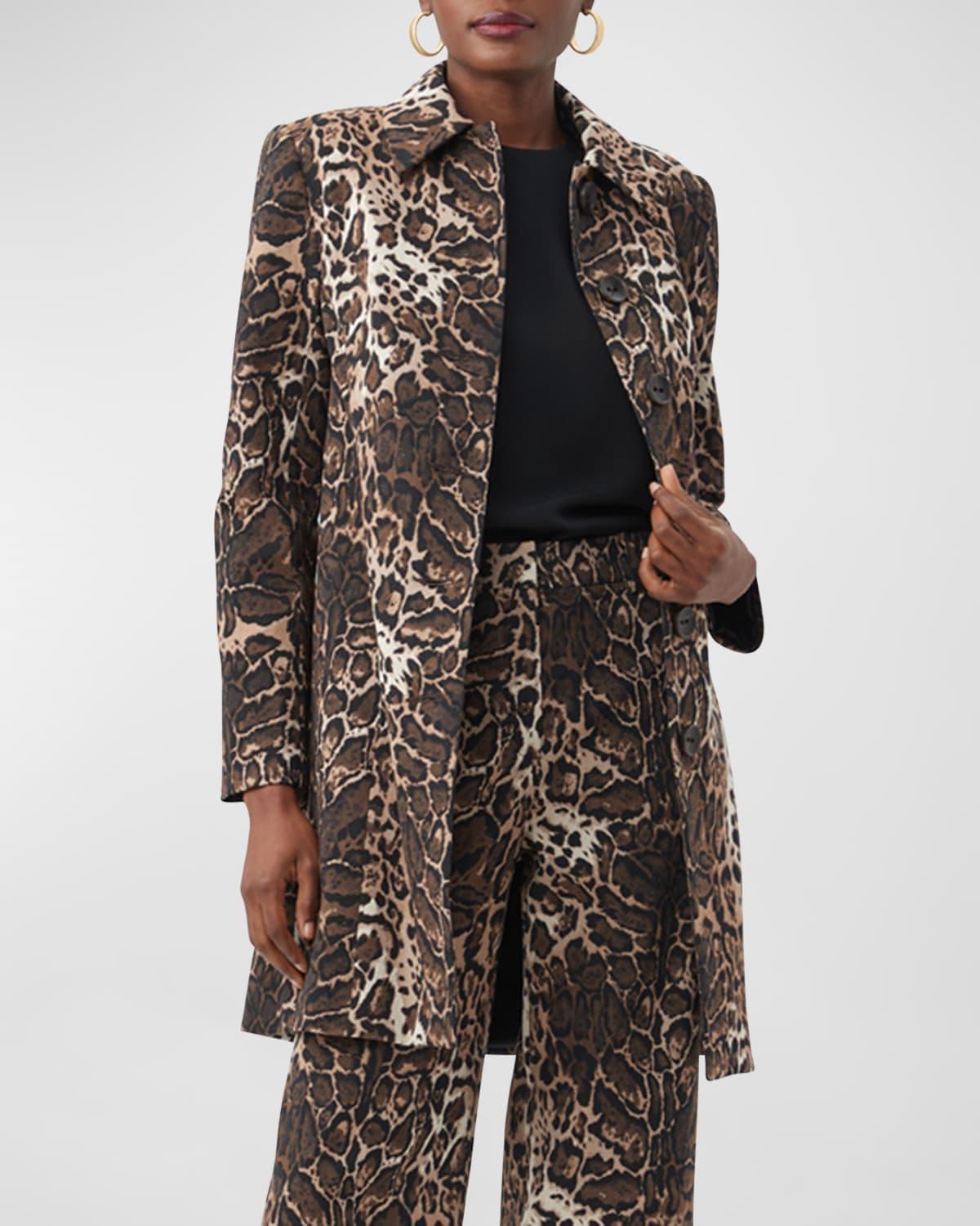 Asher 2 Buttoned Animal-Print Coat