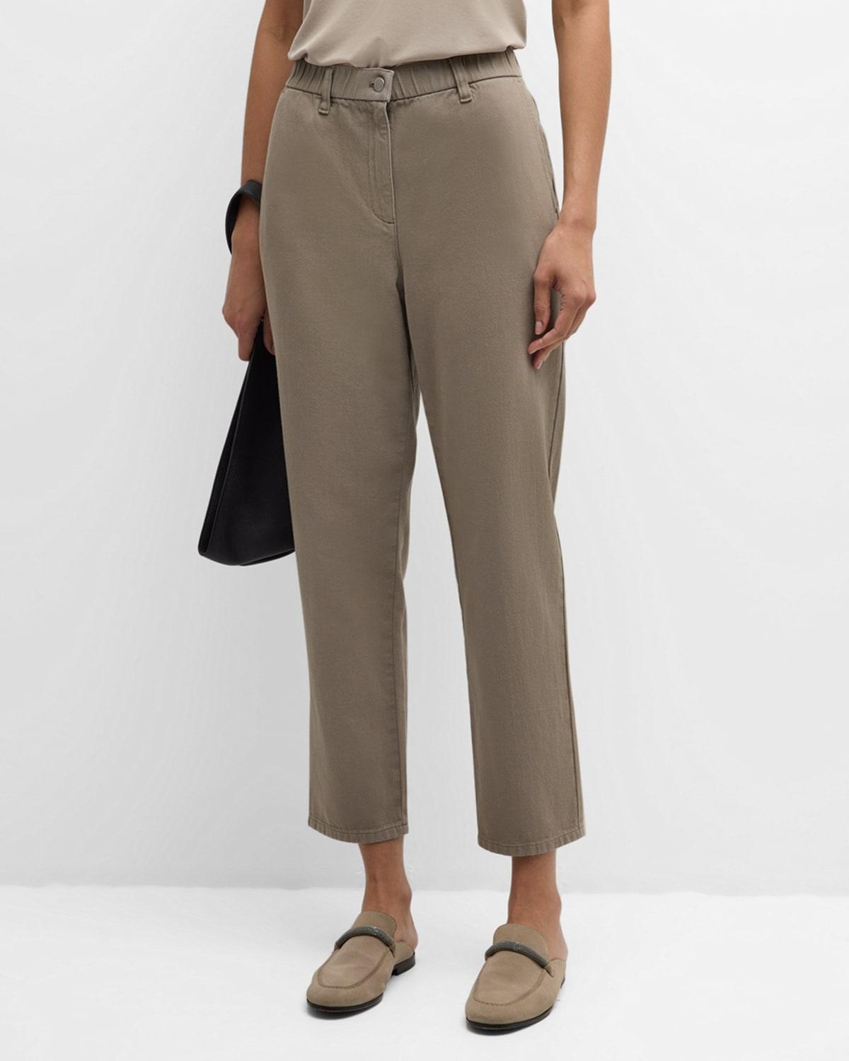 Petite Cropped Organic Cotton Utility Pants