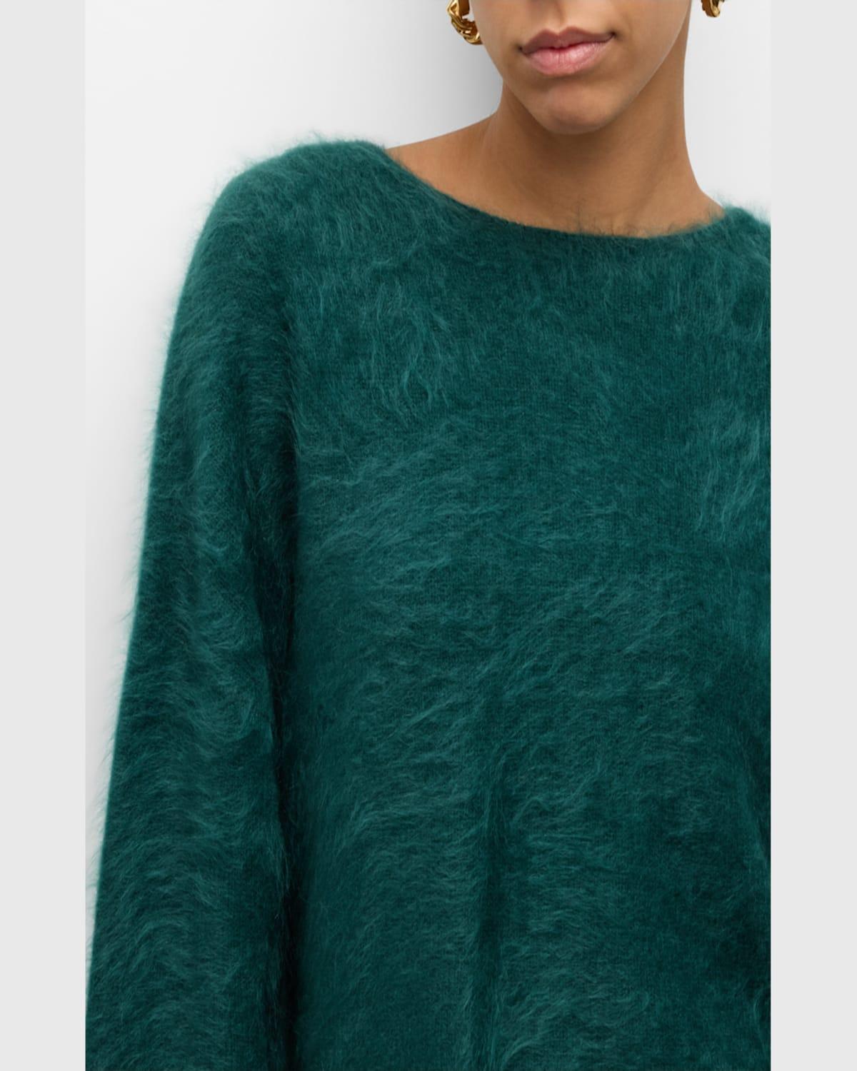 Brushed Cashmere Knit Crewneck Sweater